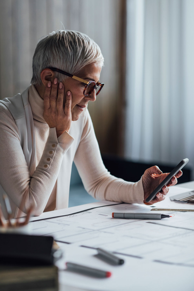 Woman looking at phone