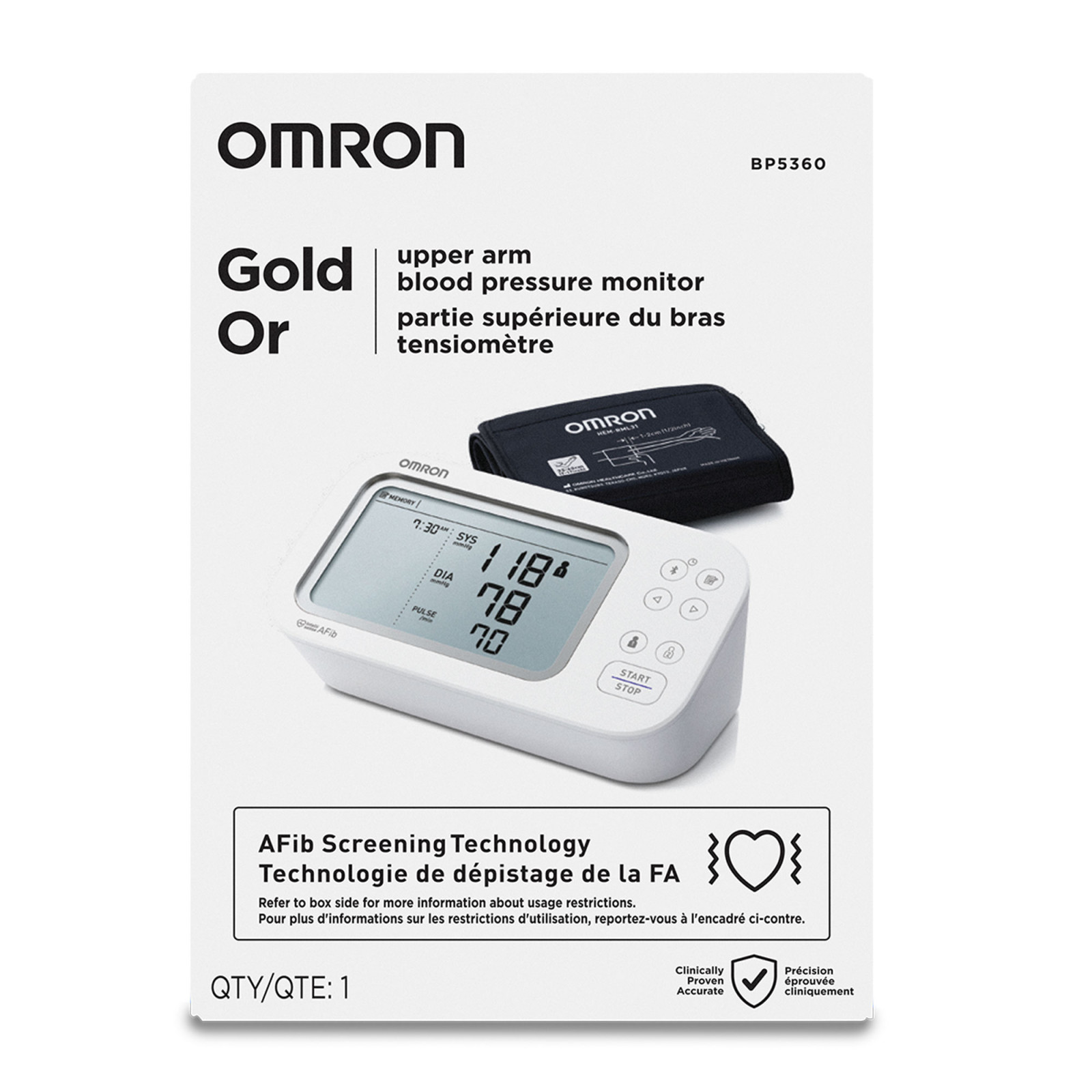 Gold Upper Arm Blood Pressure Monitor - box | OMRON Healthcare