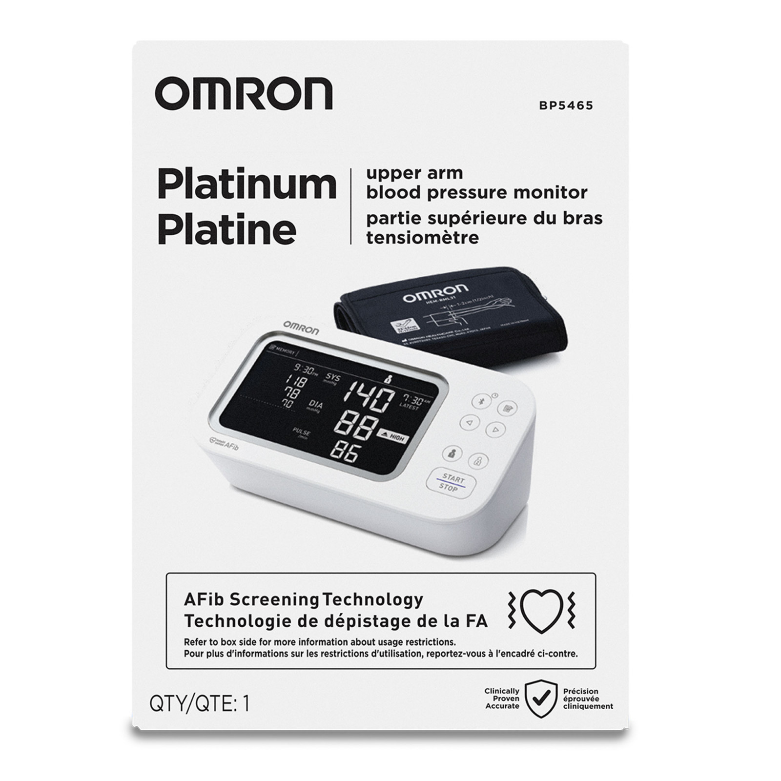 Platinum Upper Arm Blood Pressure Monitor - box | OMRON Healthcare