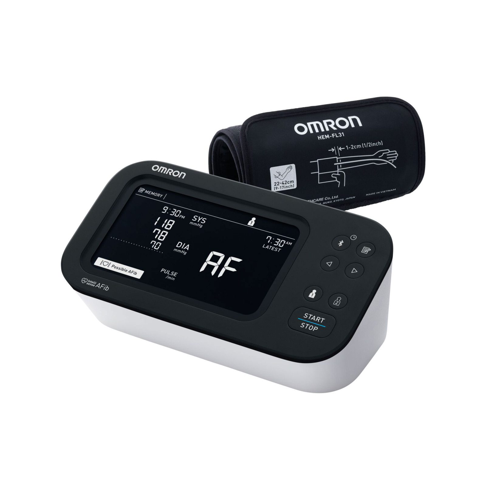 10 Series Upper Arm Blood Pressure Monitor - BP7465 - angle | OMRON