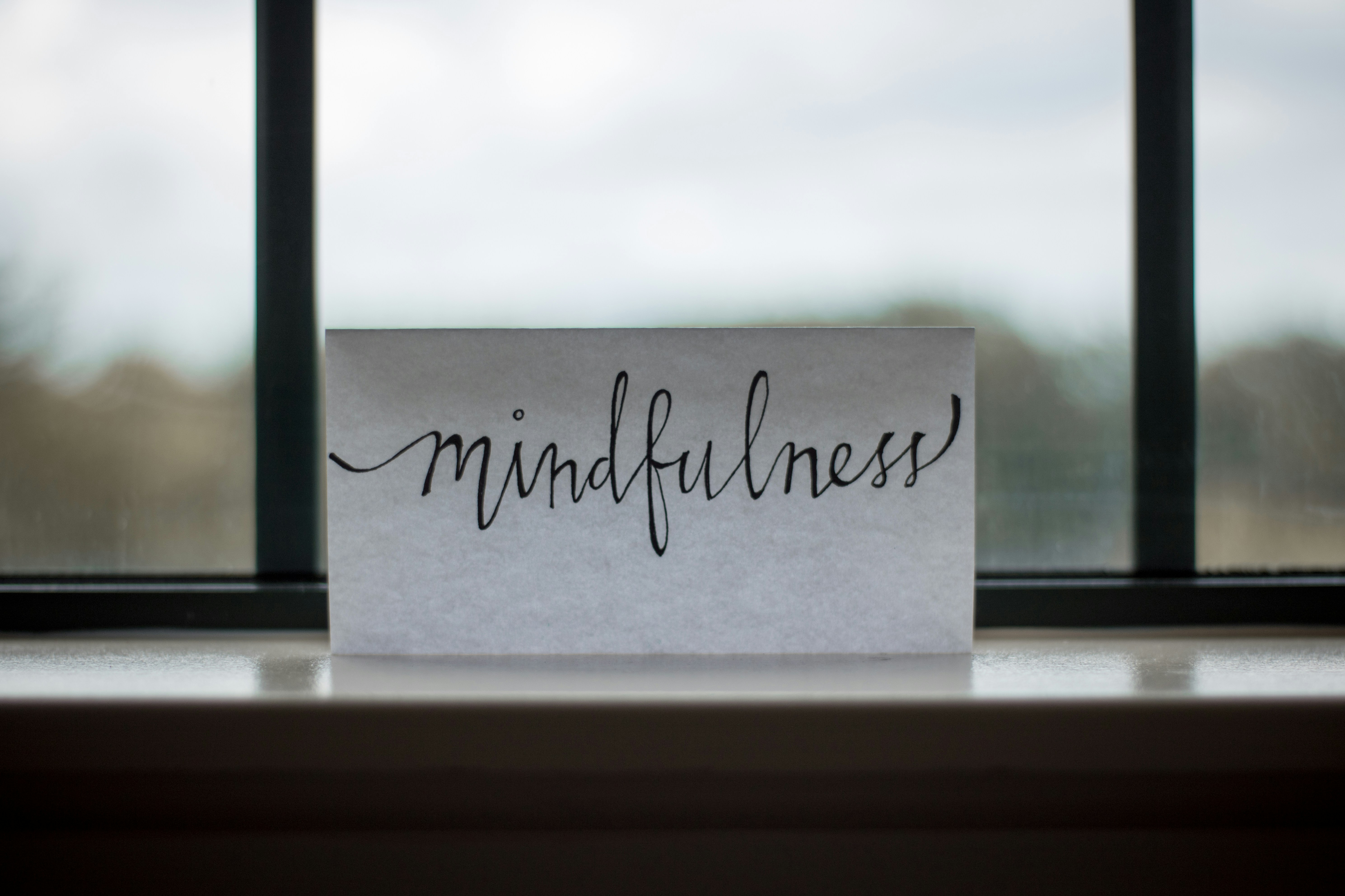 Mindfulness written on paper